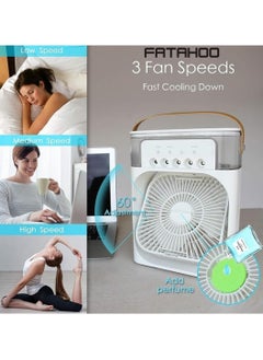 Generic Portable Air Conditioner, Air Conditioner, Cooling Fan with Ice Tray,900ML Evaporative Personal Air Cooler Fan with 5 Mist, 7 Night Light, 8H Timer, Small Air Conditioner for Bedroom Office  - Image 5