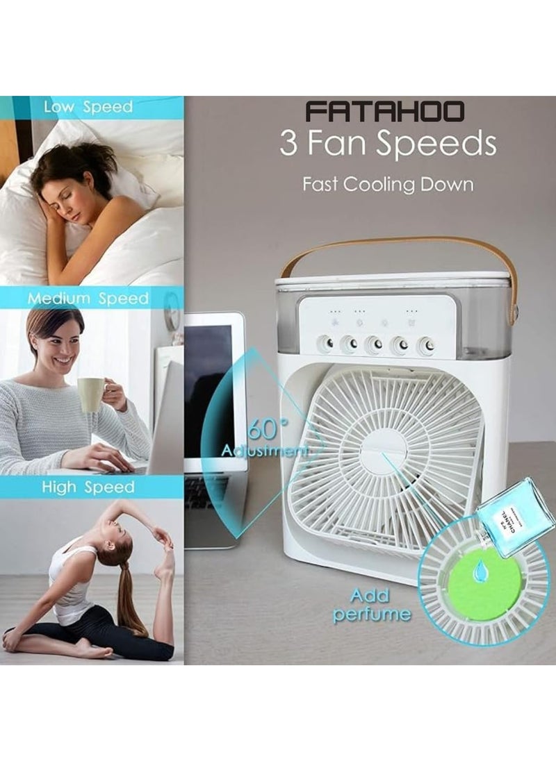 Generic Portable Air Conditioner, Air Conditioner, Cooling Fan with Ice Tray,900ML Evaporative Personal Air Cooler Fan with 5 Mist, 7 Night Light, 8H Timer, Small Air Conditioner for Bedroom Office  - Image 5