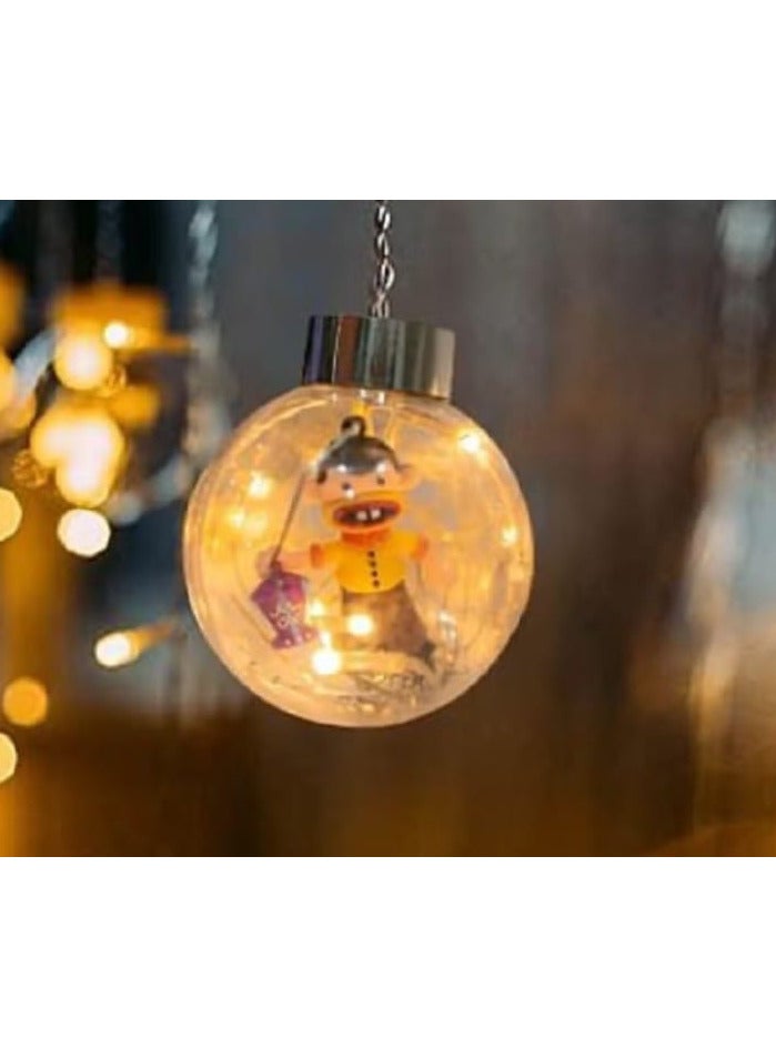 A curtain of luminous balls with the most beautiful Ramadan characters inside, Ramadan decorations, 2 meters long, 2 plugs.