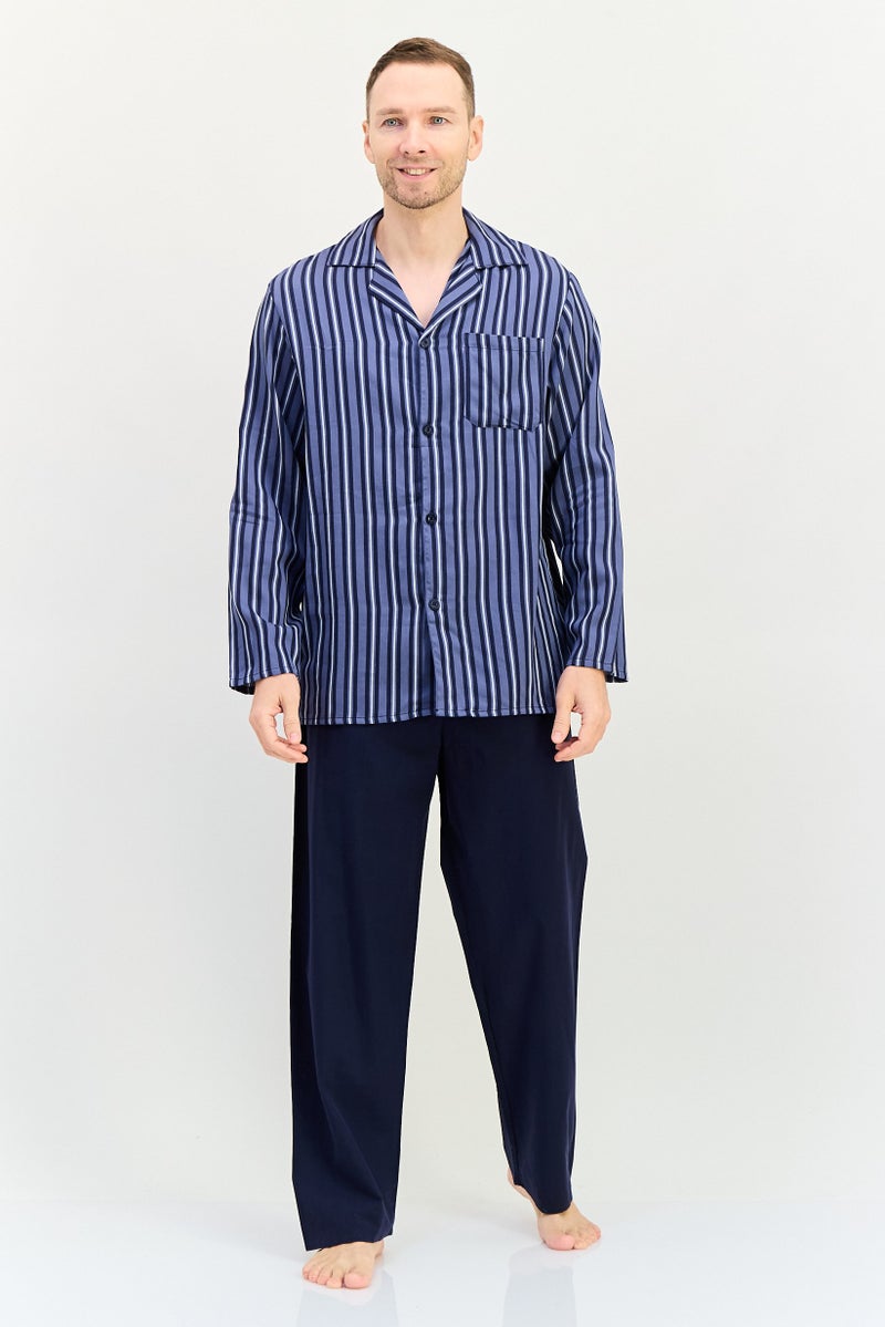 English Laundry Men 2 Pieces Stripe Top And Pants Pyjama Set, Multicolor - Image 1