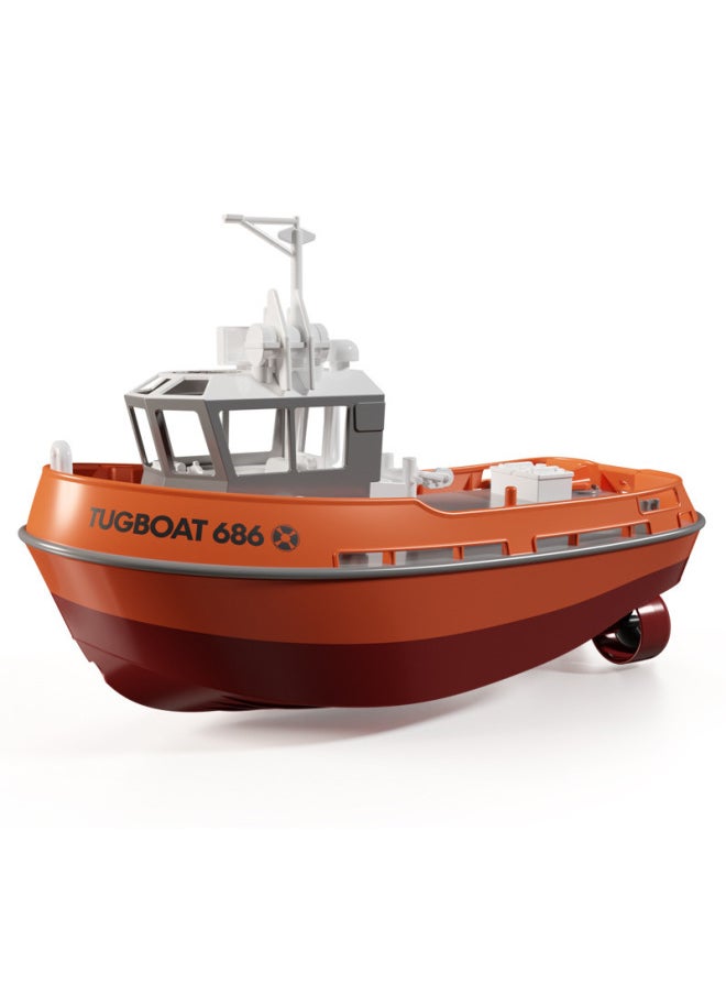 Generic - TX686 Remote Control Boat 1:72 Full-scale Simulation Tugboat 686 Dual-motor Port Operation Small Tugboat RC Model-Color: Tugboat-Specifications:1:72 - Image 1