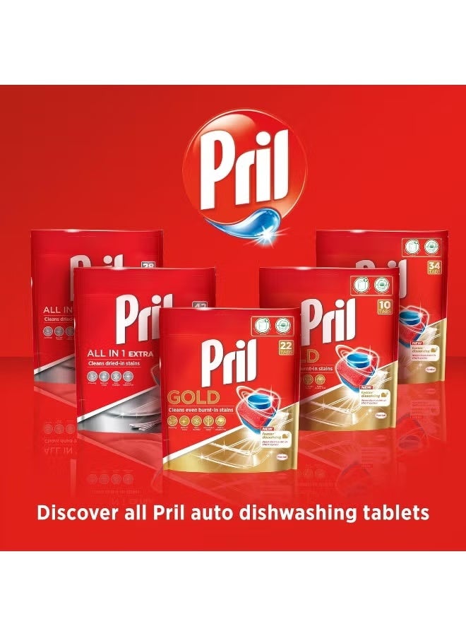 PRIL Gold 12 Action Automatic Dishwasher Tablets – 22 Tabs x 3 Packs  Powerful Grease Removal & Sparkling Clean - Image 3