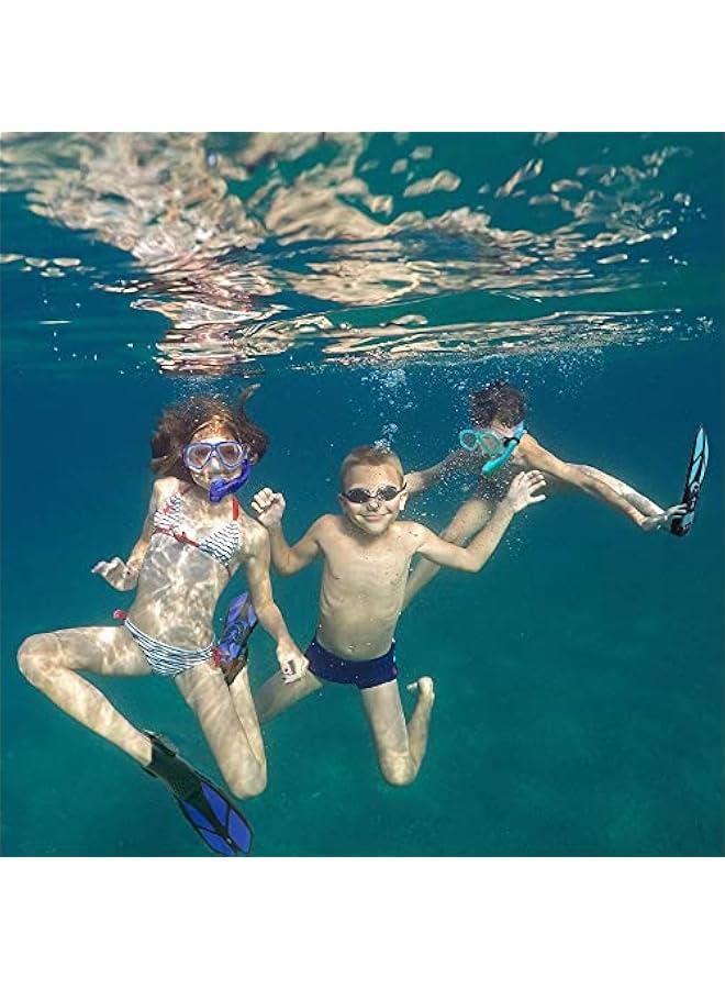 Arabest Kids Mask Fins Snorkel Set Snorkeling Packages, with Diving Mask, Snorkel, Adjustable Swim Fins, Mesh Bag, Anti-Fog Anti-Leak Snorkeling Gear for Kids for Snorkeling Swimming Diving - Image 2