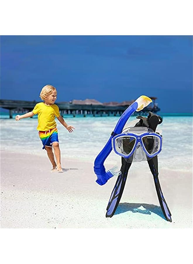 Arabest Kids Mask Fins Snorkel Set Snorkeling Packages, with Diving Mask, Snorkel, Adjustable Swim Fins, Mesh Bag, Anti-Fog Anti-Leak Snorkeling Gear for Kids for Snorkeling Swimming Diving - Image 3
