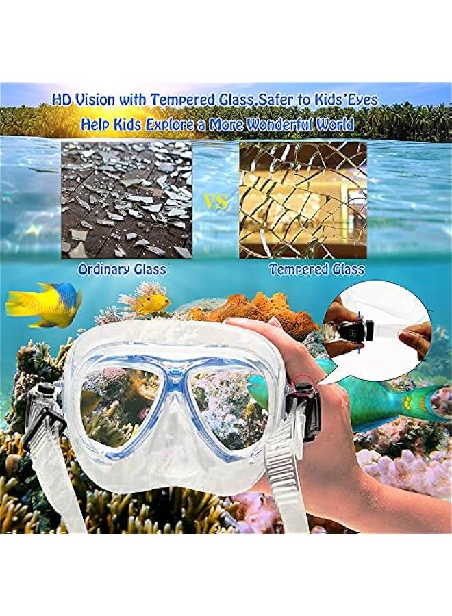 Arabest Kids Mask Fins Snorkel Set Snorkeling Packages, with Diving Mask, Snorkel, Adjustable Swim Fins, Mesh Bag, Anti-Fog Anti-Leak Snorkeling Gear for Kids for Snorkeling Swimming Diving - Image 4
