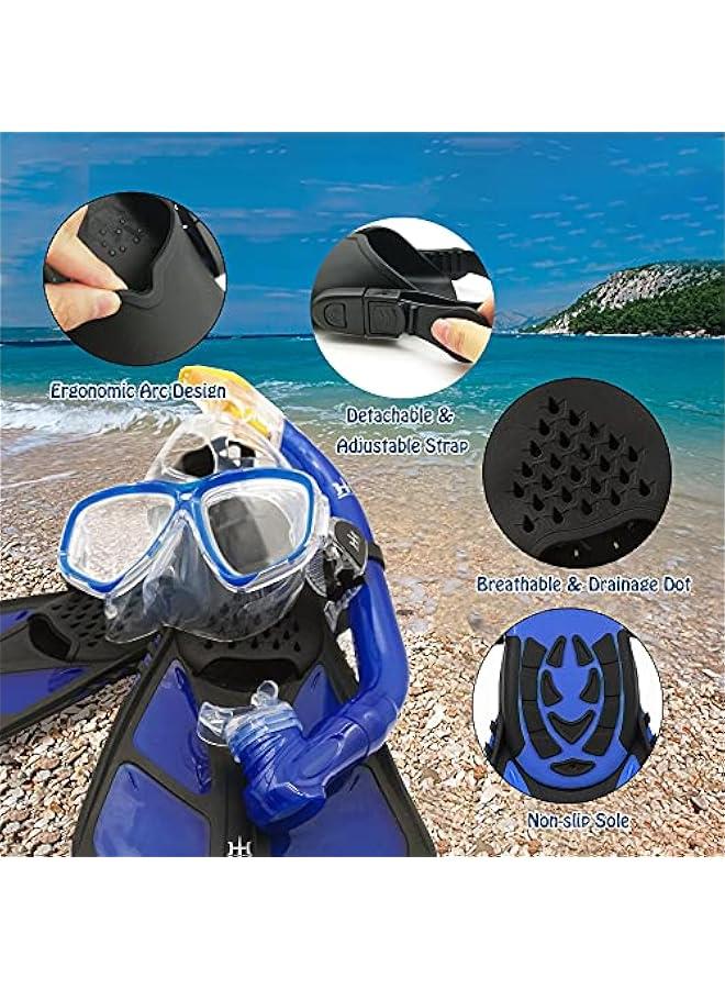 Arabest Kids Mask Fins Snorkel Set Snorkeling Packages, with Diving Mask, Snorkel, Adjustable Swim Fins, Mesh Bag, Anti-Fog Anti-Leak Snorkeling Gear for Kids for Snorkeling Swimming Diving - Image 5