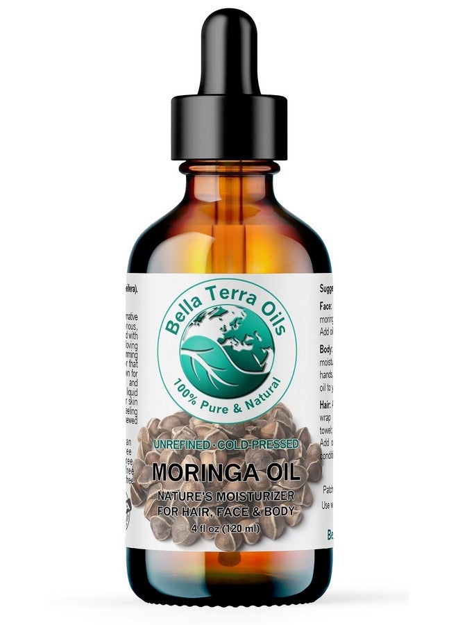 Bella Terra Oils زيت المورينغا العضوي 4 أونصات يحتفل بزيت المورينغا النقي الممتاز الغني بمضادات الأكسدة الأفضل لتغذية توهج البشرة الطبيعي - Image 1
