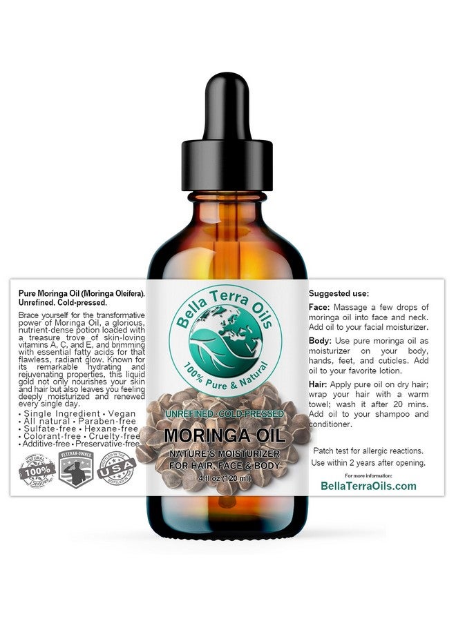 Bella Terra Oils زيت المورينغا العضوي 4 أونصات يحتفل بزيت المورينغا النقي الممتاز الغني بمضادات الأكسدة الأفضل لتغذية توهج البشرة الطبيعي - Image 2