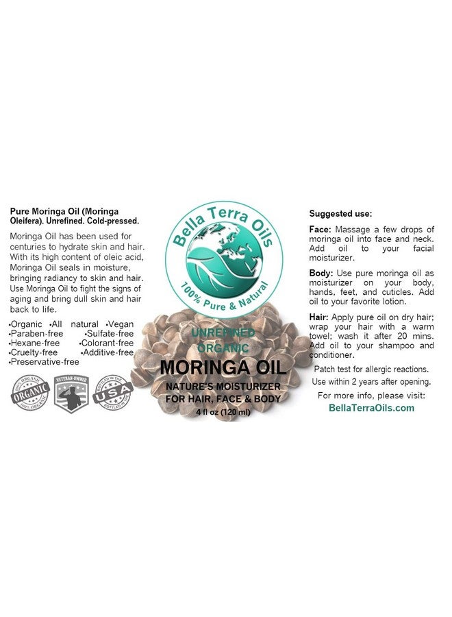 Bella Terra Oils زيت المورينغا العضوي 4 أونصات يحتفل بزيت المورينغا النقي الممتاز الغني بمضادات الأكسدة الأفضل لتغذية توهج البشرة الطبيعي - Image 4