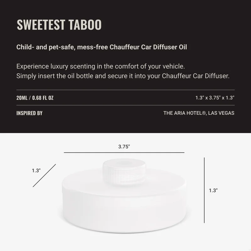 Hotel Collection  Chauffeur Smart Car Diffuser Oil - Sweetest Taboo - Premium Car Air Freshener Cartridge - White Woods, Pomegranate, and Peony - Essential Oils - Cars, Trucks, SUVs, RVs & More  | Best Price UAE