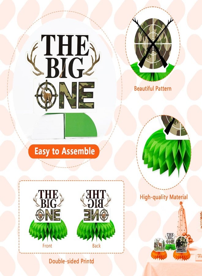 Grencian مجموعة جرينسيان من 9 قطع لتزيين حفلات أعياد الميلاد بطابع التمويه للصيد، تتضمن قطع مركزية على شكل خلية نحل مموهة للصيد، وزينة طاولة مميزة لحفلات أعياد الميلاد الأولى بطابع الصيد. - Image 4