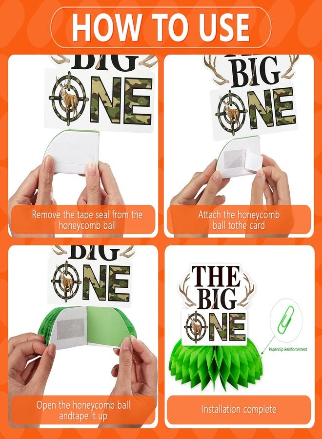 Grencian مجموعة جرينسيان من 9 قطع لتزيين حفلات أعياد الميلاد بطابع التمويه للصيد، تتضمن قطع مركزية على شكل خلية نحل مموهة للصيد، وزينة طاولة مميزة لحفلات أعياد الميلاد الأولى بطابع الصيد. - Image 3