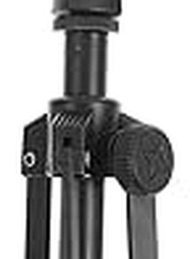 Black Foldable Desktop Microphone Stand with Mic Clip Tripod for Podcasting Streaming Recording - Image 1