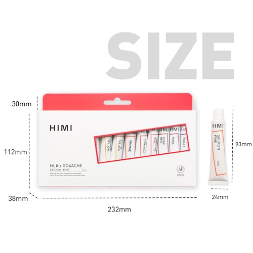 HIMI Gouache Paint Tube Set -24 Colors 12ml, with Rich Pigments, Gouache paint Non-Toxic, suitable for Beginners, Artists, and Hobby Painters. Beautiful Gifts for Art Supplies Painting（24 colors） - Image 5