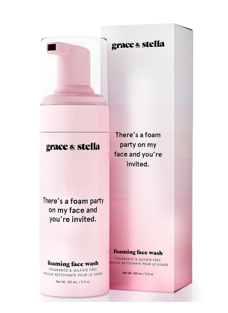 Grace & Stella - grace & stella Foaming Facial Cleanser (150ml) - Sensitive Skin Face Wash - Vegan - Limpiador Facial - Hydrating Facial Cleanser - Face Wash Sensitive Skin - Cleanser For Dry Skin - Image 1