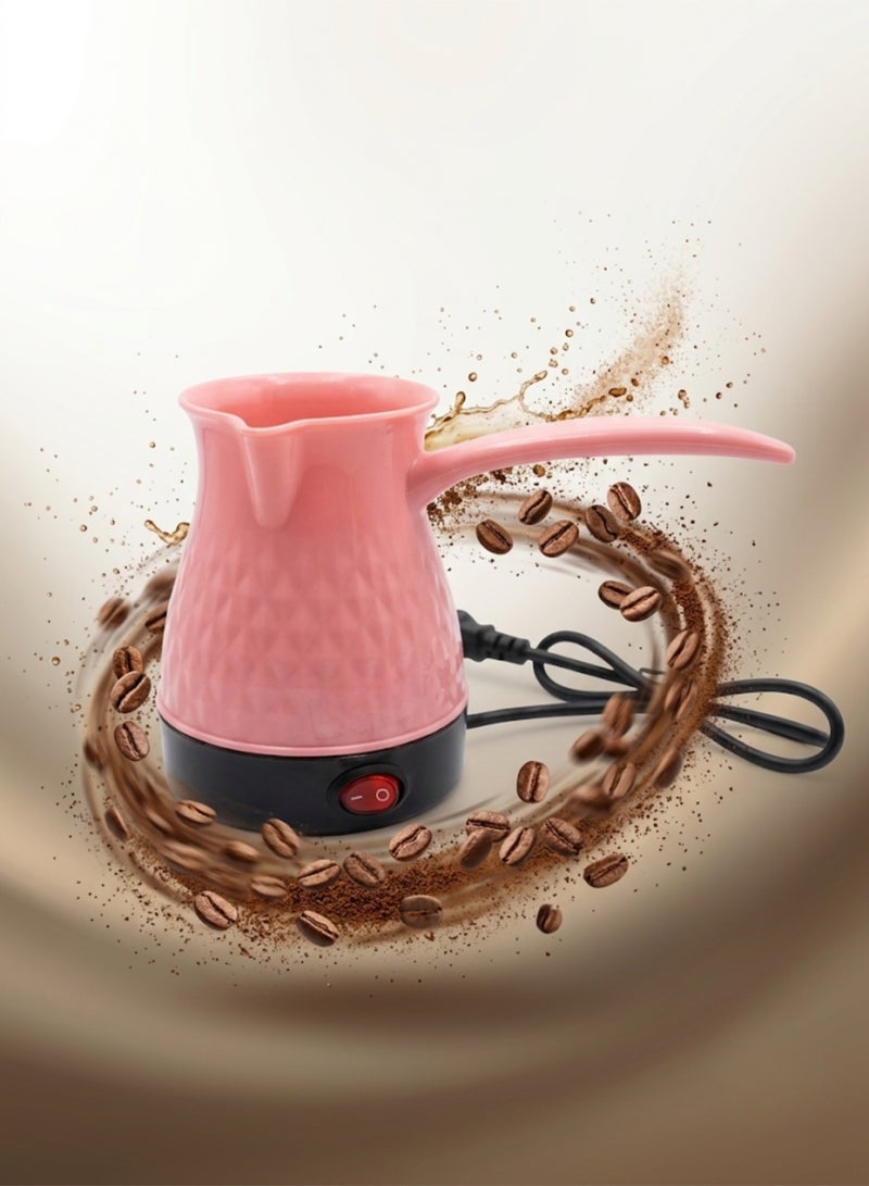 اوشان باور كنكة قهوة كهربائية لون بينك بقدرة 600 واط مع تصميم مضلع ومقبض مريح وزر تشغيل لإعداد القهوة التركية والمشروبات الساخنة - Image 3