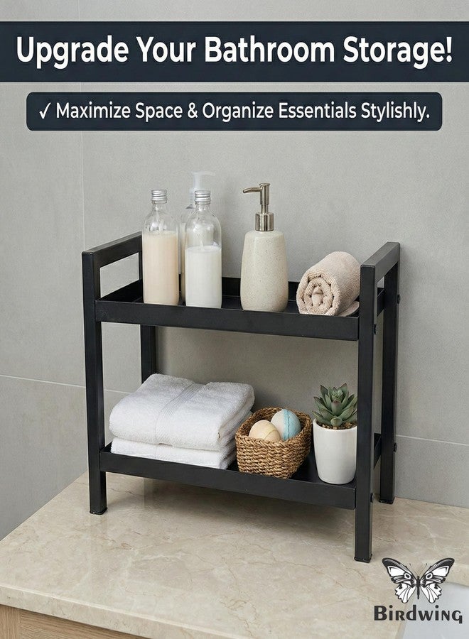 BIRDWING 2-Tier Black Metal Spice Rack – Heavy-Duty Countertop Spice Organizer for Kitchen Cabinets and Pantry - Image 4