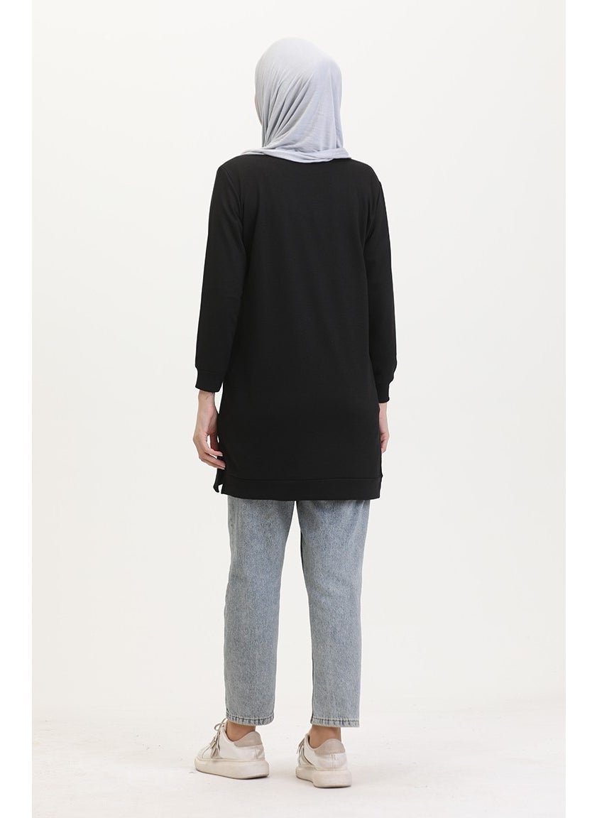 Sefa Merve Slit Sports Tunic 0529-01 Black  - Image 5
