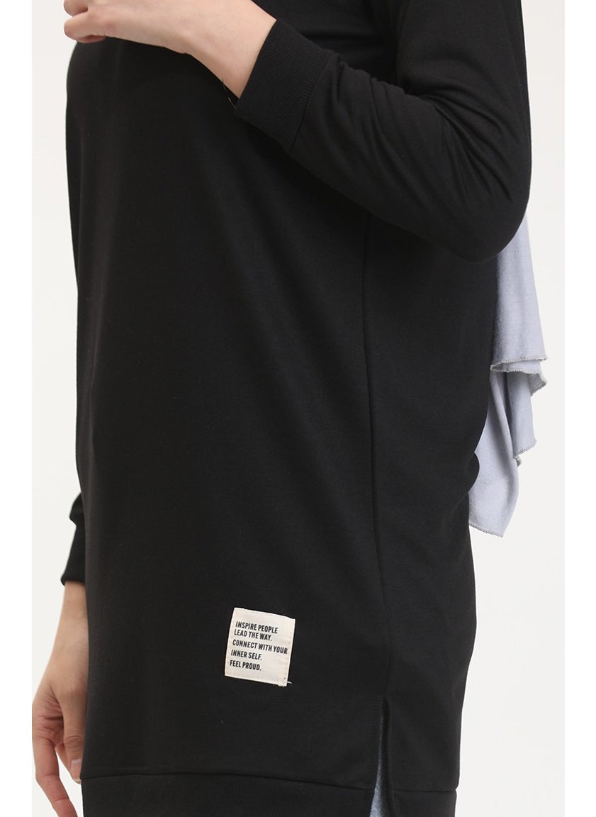 Sefa Merve Slit Sports Tunic 0529-01 Black  - Image 4