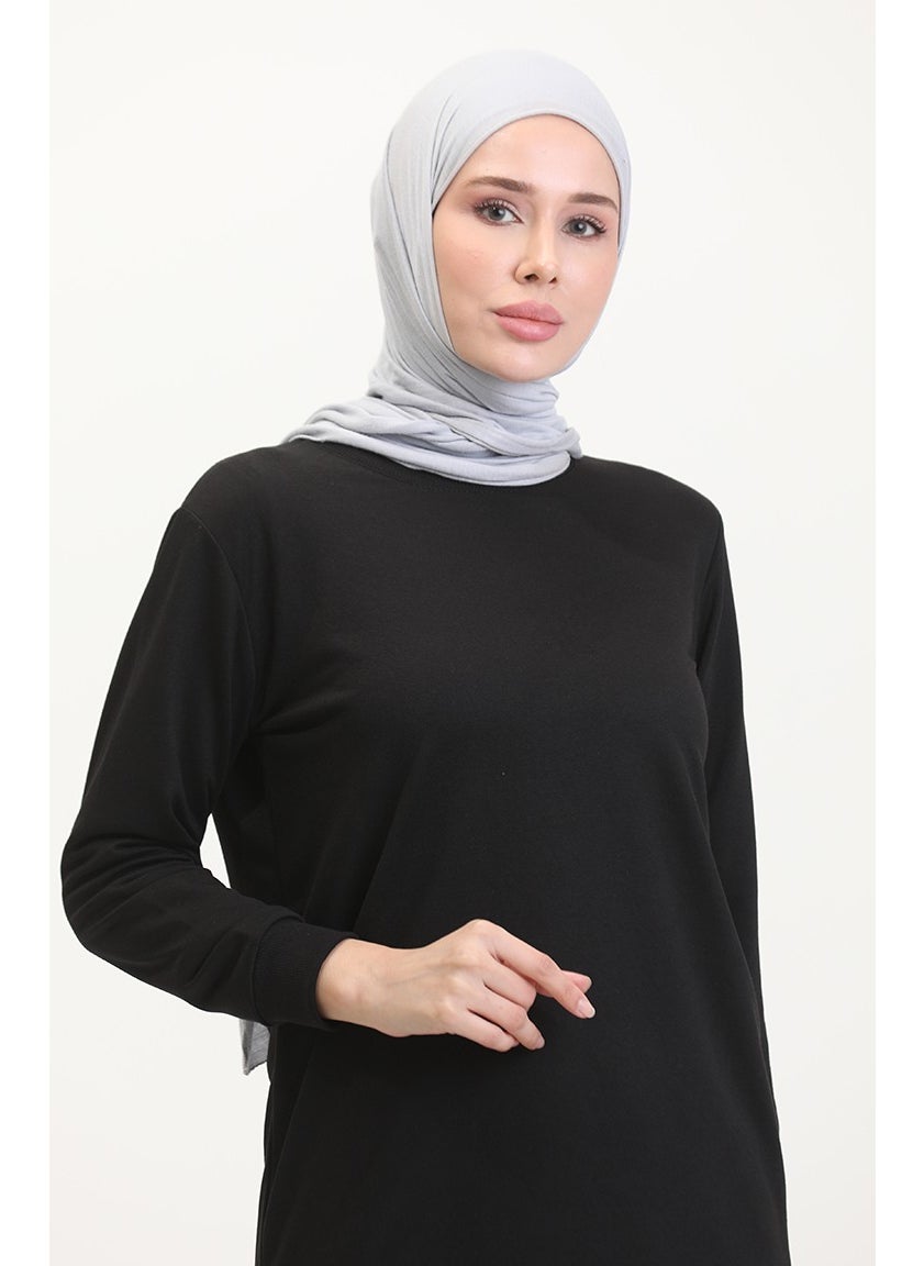 Sefa Merve Slit Sports Tunic 0529-01 Black  - Image 3