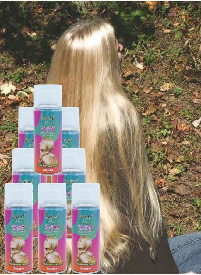 ROVAL 8 Pieces Hair Colour Spray Gold Yellow  - Image 1