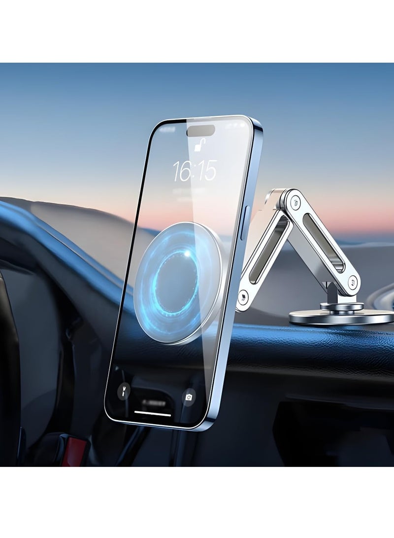 REBENUO Universal 360° PRO Magnetic Car Phone Holder – Adjustable Arm Mount with Strong Suction Cup, Powerful Magnet Grip, Hands-Free Dashboard & Windshield Mount, Compatible with All Smartphones – Stylish, Secure, One-Touch Phone Stand (Black) - Image 4