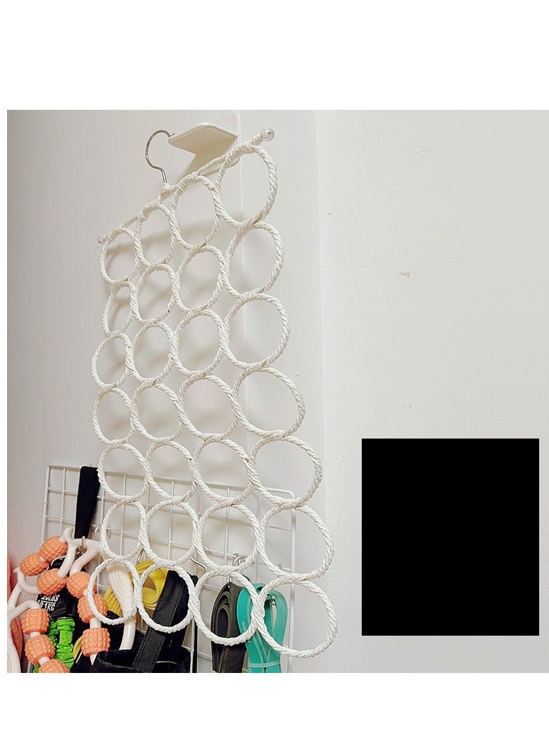 1pc 28-Circle Scarf and Tie Rack - Multifunctional, Colorful Wall-Mounted Organizer for Home & Kindergarten Decor, Durable with Artistic Climbing Circles Design