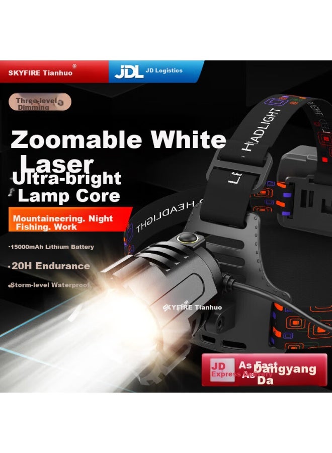 SkyFire Tianhuo Headlamp High Brightness Ultra Long Battery Life 200000 Penetrating Beam Fishing Construction Head-mounted Night Fishing Sea Hunting Light - Image 1