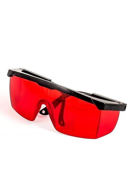COOLBABY Laser Safety Glasses with Adjustable Temples Laser Eye Protection Safety Glasses Red Lenses Black Frame