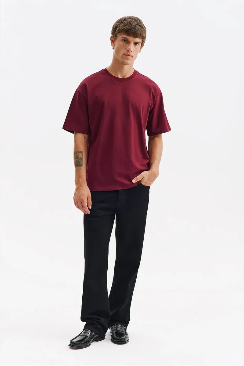Giesto Burgundy Red GIESTO Men's Cotton T-Shirt for Men | Best Price UAE