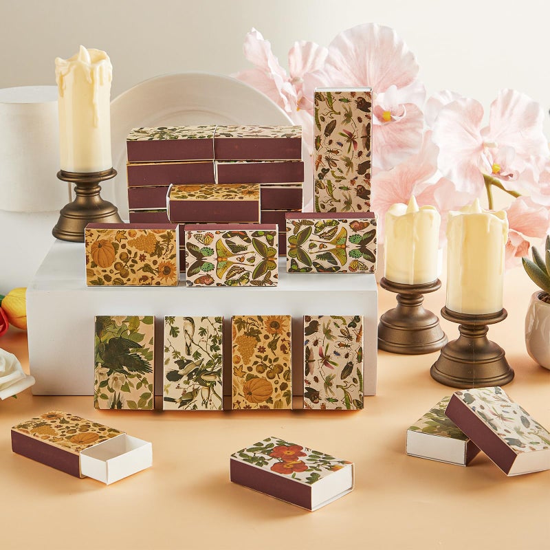 Oitnlaughter 60PCS Blank Matches Containers 2.24 x 1.42 x 0.59 inches Vintage Storage Match Boxes DIY Match Holder with Double-Sided Stickers for Wedding Bridal Baby Shower Party Favor(No Matches) - Image 4