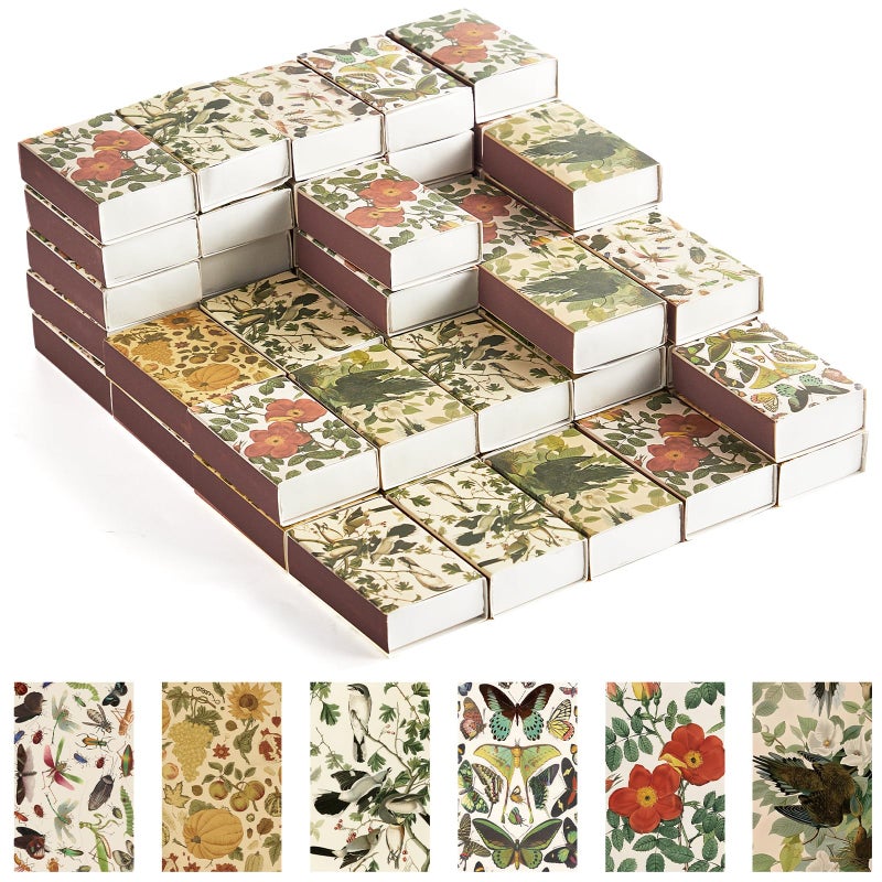 Oitnlaughter 60PCS Blank Matches Containers 2.24 x 1.42 x 0.59 inches Vintage Storage Match Boxes DIY Match Holder with Double-Sided Stickers for Wedding Bridal Baby Shower Party Favor(No Matches) - Image 1