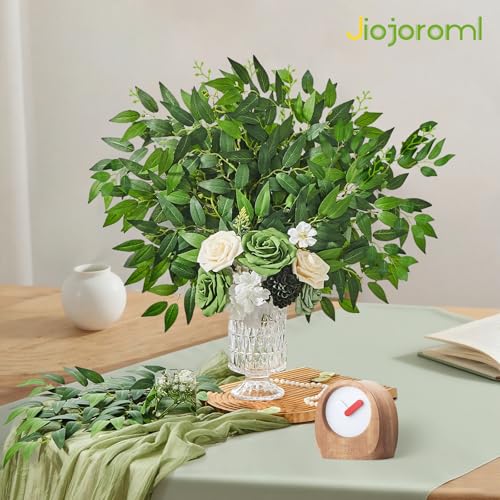 Jiojroml 24Pcs Artificial Italian Ruscus Greenery Stems, Faux Green Leaf Garland Branches Hanging Greenery Spray for Wedding Bouquet,Arch,Table Centerpieces， Balloon Arch and Home Decor (24) - Image 5