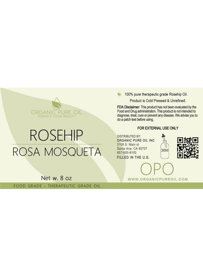 OPO Rosehip Oil 8 Oz 100% Pure Unrefined Non Gmo Cold Pressed Vegan Carrier Oil For Face Hair Skin Nails Body Aging Skin Beard Locs Mustache Lashes Premium Grade Packaging May Vary - Image 3