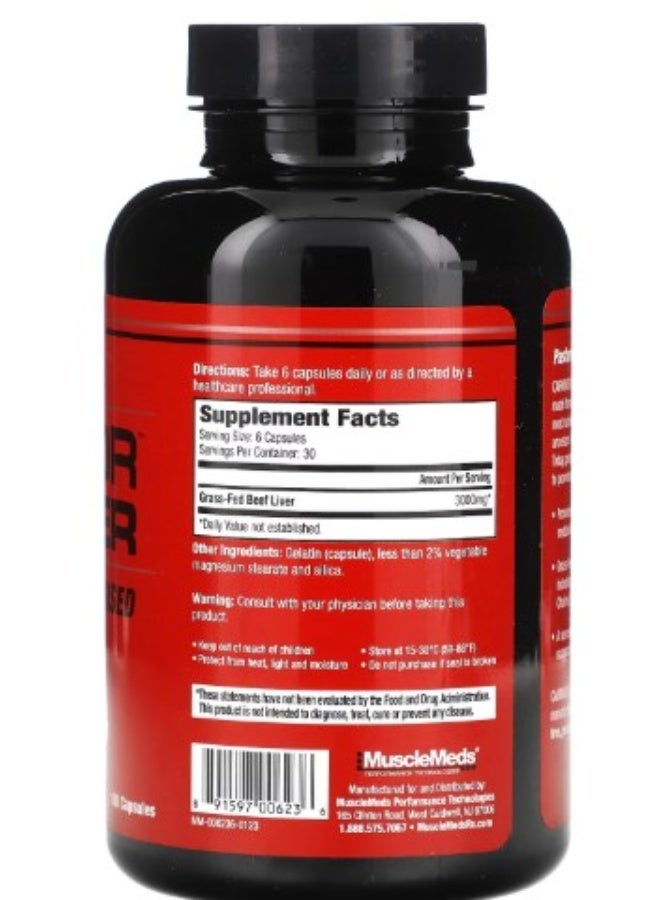 Musclemeds Carnivor Grass-Fed Beef LIVER 180 Capsules - Image 2