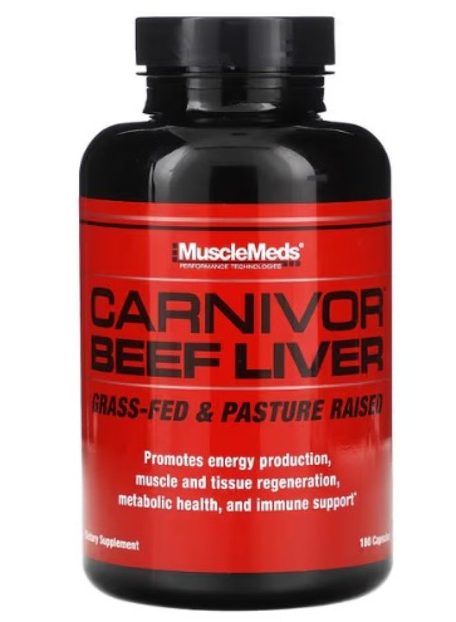 Musclemeds Carnivor Grass-Fed Beef LIVER 180 Capsules - Image 1
