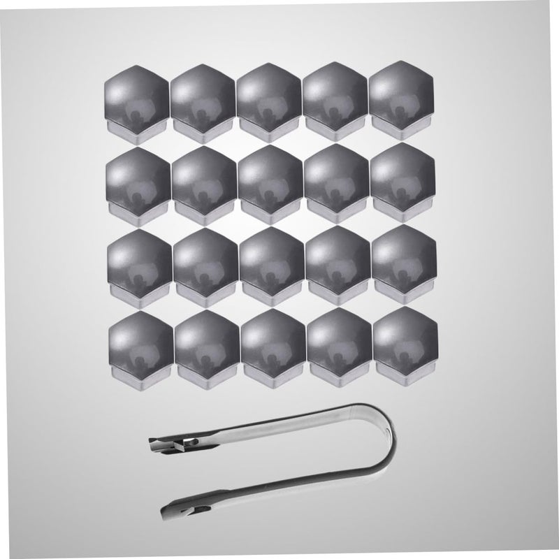Grey Hexagonal Wheel Lug Nut Covers Size 3 Pack Of 20 For Enhanced Protection Easy Installation - Image 3