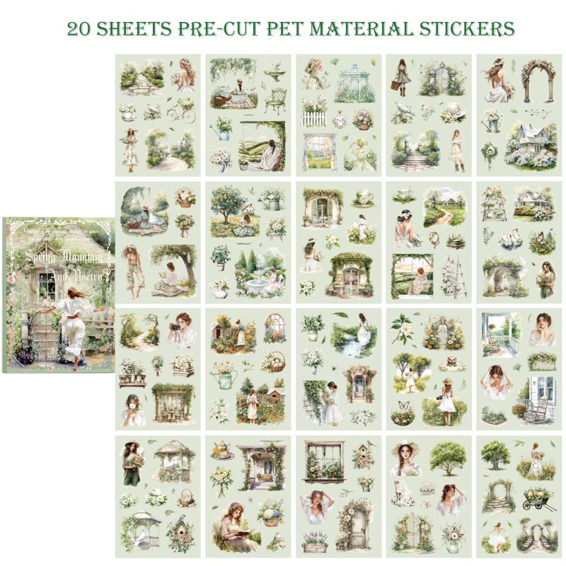 Auguro Scrapbooking Stickers 20 Sheets Pre-Cut 120 Pet Stickers People Sticker Books for journaling Scrapbook Supplies Transparent Adult Sticker - Image 3