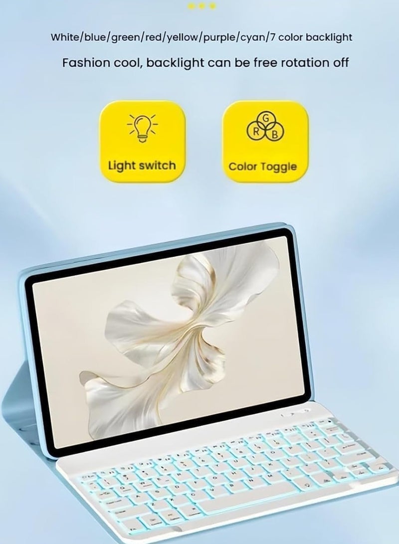 Backlight Keyboard Case Compatible with OnePlus Pad 3 13.2 inch 2025, Slim Cloth Texture Case with Detachable Wireless Bluetooth Keyboard  Bluetooth Mouse - Image 5