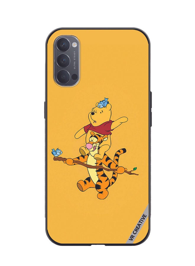 VR CREATIVE Protective Case Cover For Oppo Reno4 Pro 5G Pooh Design Multicolour - Image 1