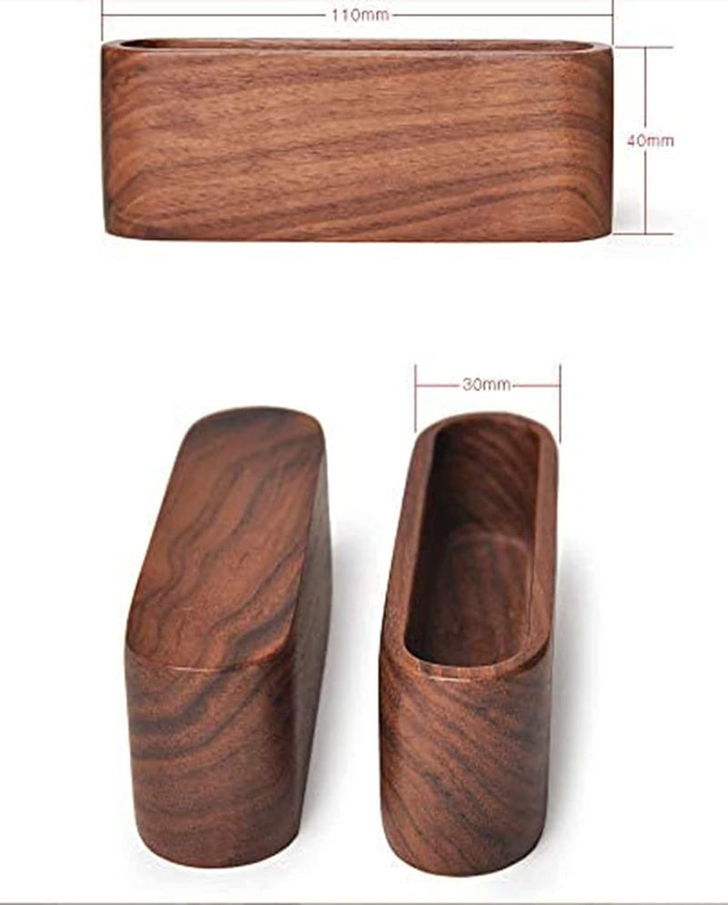 KASTWAVE Beech Business Card Case Id Name Cards Display Stand Office Desk Wooden Business Card Holder Organizer Pen Storage Box (Beech) - Image 2