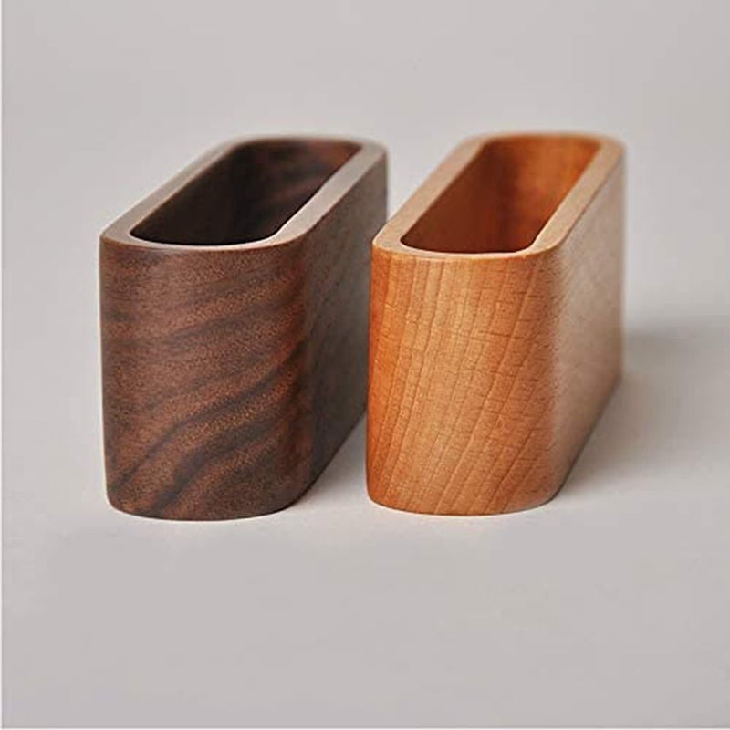 KASTWAVE Beech Business Card Case Id Name Cards Display Stand Office Desk Wooden Business Card Holder Organizer Pen Storage Box (Beech) - Image 5
