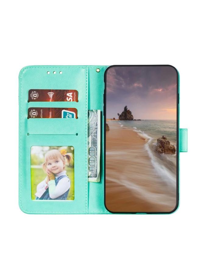 اس-توب جراب هاتف Honor Play 30 Plus من الجلد القابل للطي مع نقش زهور الدانتيل - Image 4