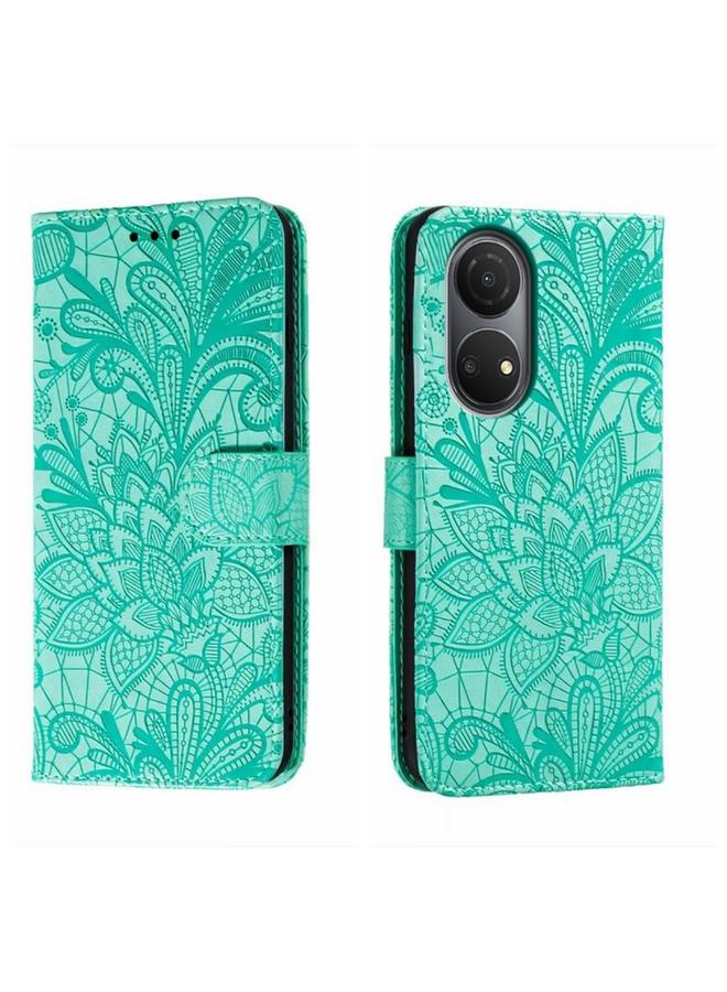 اس-توب جراب هاتف Honor Play 30 Plus من الجلد القابل للطي مع نقش زهور الدانتيل - Image 1