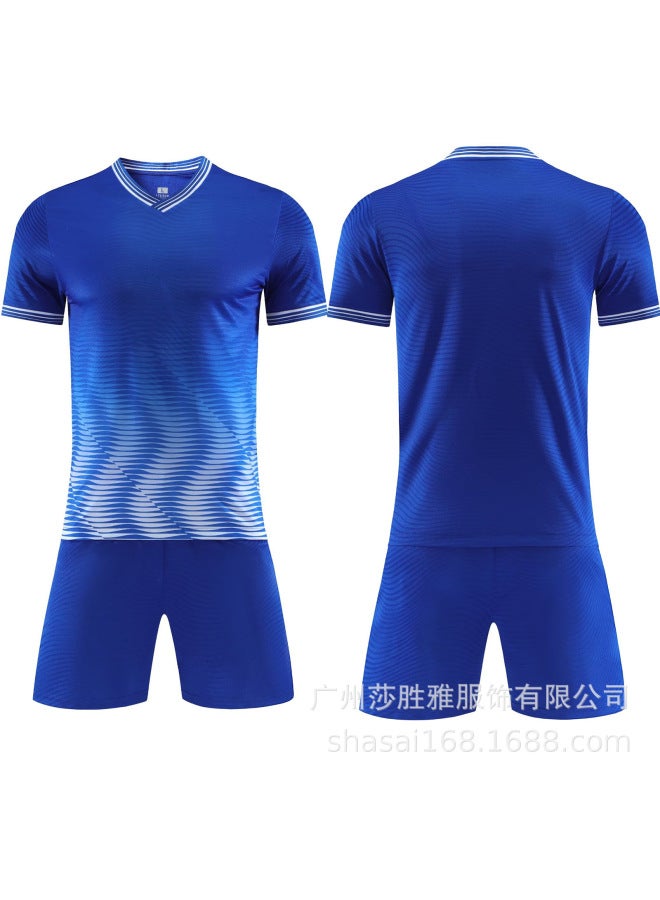 6331 Color Blue Sweat Absorbing Breathable Football Suit Suit Adult Children Football Training Suit Student Competition Team Uniform Diy Running Suit