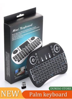 2.4GHz Mini Wireless Keyboard with Touchpad,LED Backlit,Portable Keyboard for laptop/PC/Tablets/Windows/Mac/TV/Raspberry Pi .(Black)