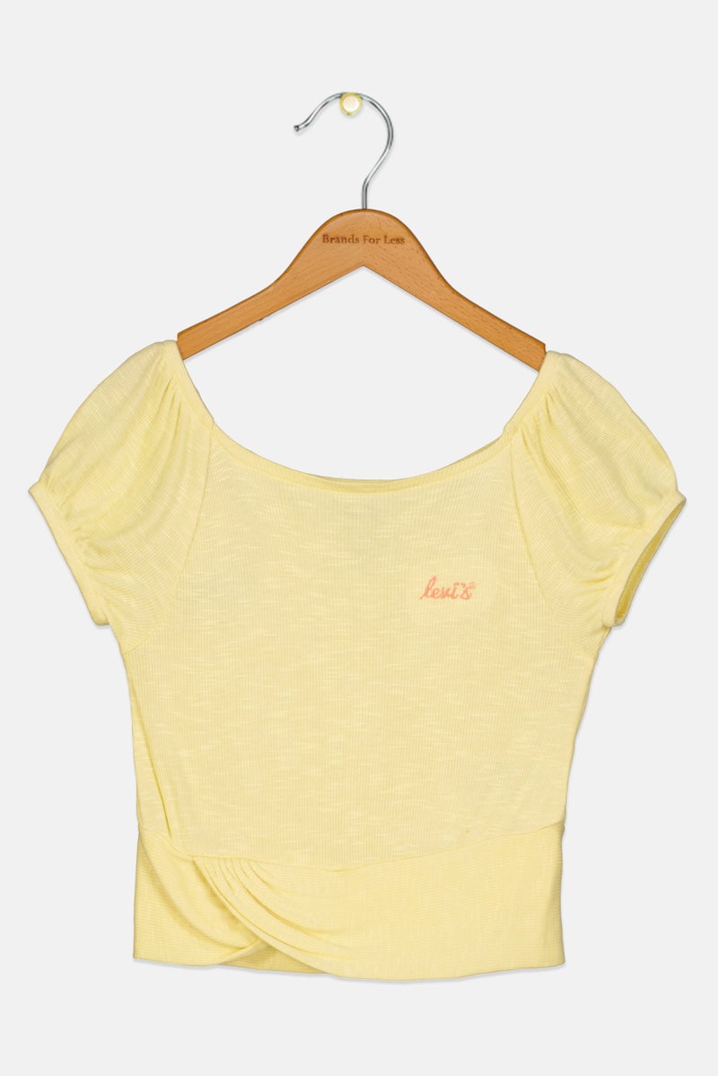 Levi's Kid Girl Brand Logo Top, Light Yellow - Image 1