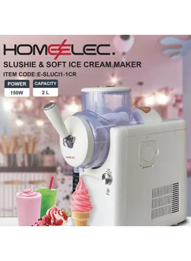 هوم إلك ماكينة صنع المشروبات المثلجة والآيس كريم الناعم - سعة 2 لتر - 150 واط - ماكينة كهربائية لصنع المشروبات المثلجة مع خاصية التجميد السريع والتبريد بالضاغط - Image 4