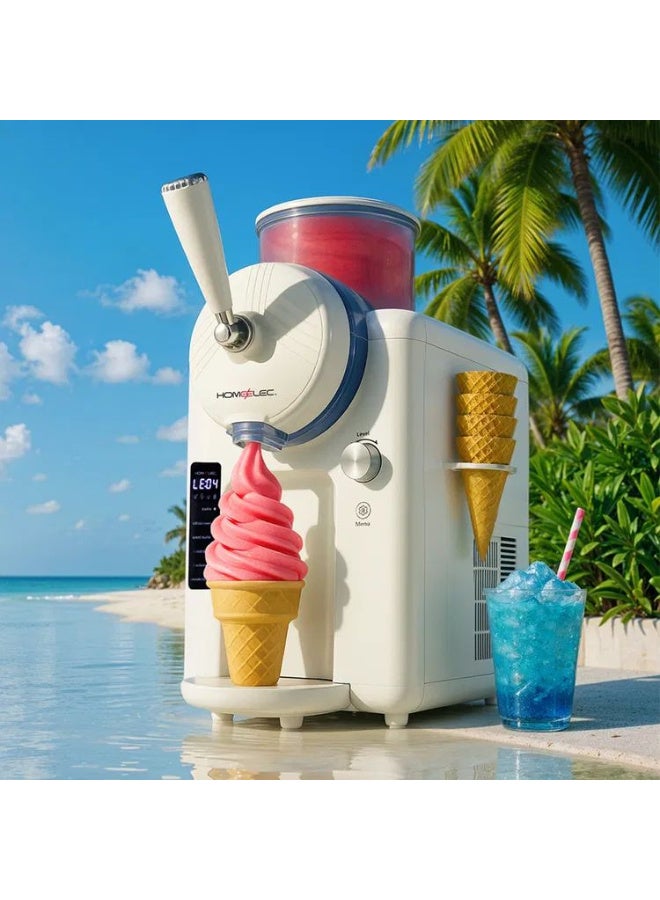 هوم إلك ماكينة صنع المشروبات المثلجة والآيس كريم الناعم - سعة 2 لتر - 150 واط - ماكينة كهربائية لصنع المشروبات المثلجة مع خاصية التجميد السريع والتبريد بالضاغط - Image 1
