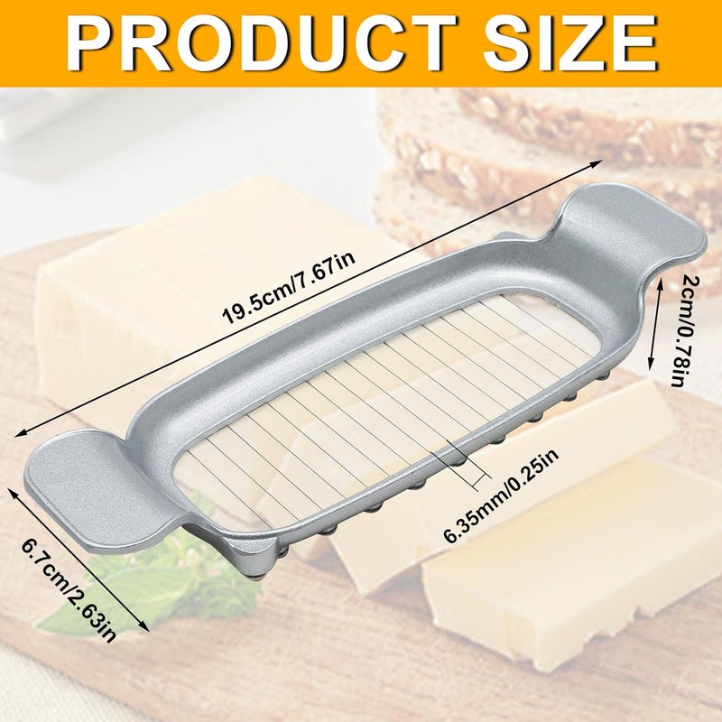 Bcautay Butter Slicer Cutter Stainless Steel Multipurpose Cheese Slicer for Block Cheeses and Butter Gadgets Accessories - Image 2
